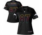 Women Denver Broncos #87 Noah Fant Game Black Fashion Football Jersey