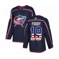 Columbus Blue Jackets #19 Liam Foudy Authentic Navy Blue USA Flag Fashion NHL Jersey