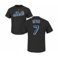 New York Mets #7 Jose Reyes Black Name & Number T-Shirt
