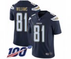 Los Angeles Chargers #81 Mike Williams Navy Blue Team Color Vapor Untouchable Limited Player 100th Season Football Jersey