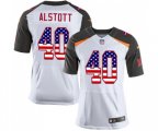 Tampa Bay Buccaneers #40 Mike Alstott Elite White Road USA Flag Fashion Football Jersey