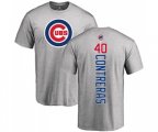 MLB Nike Chicago Cubs #40 Willson Contreras Ash Backer T-Shirt