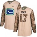Vancouver Canucks #17 Nic Dowd Authentic Camo Veterans Day Practice NHL Jersey