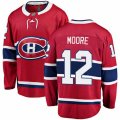 Montreal Canadiens #12 Dickie Moore Authentic Red Home Fanatics Branded Breakaway NHL Jersey