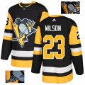 Pittsburgh Penguins #23 Scott Wilson Authentic Black Fashion Gold NHL Jersey