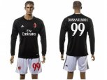 AC Milan #99 Donnarumma Black Goalkeeper Long Sleeves Soccer Club Jersey