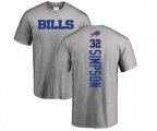 Buffalo Bills #32 O. J. Simpson Ash Backer T-Shirt