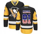 Reebok Pittsburgh Penguins #81 Phil Kessel Authentic Black Gold USA Flag Fashion NHL Jersey