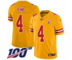 Kansas City Chiefs #4 Chad Henne Limited Gold Inverted Legend 100th Season Football Jersey