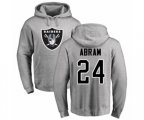 Oakland Raiders #24 Johnathan Abram Ash Name & Number Logo Pullover Hoodie