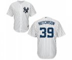 New York Yankees #39 Drew Hutchison Replica White Home Baseball Jersey