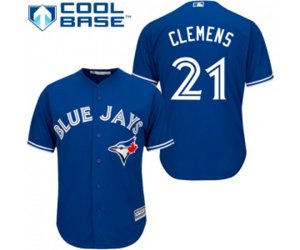 Toronto Blue Jays #21 Roger Clemens Replica Blue Alternate Baseball Jersey