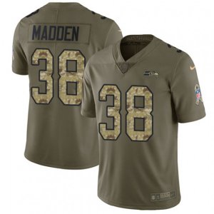 Seattle Seahawks #38 Tre Madden Limited Olive Camo 2017 Salute to Service NFL Jersey