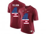 2016 US Flag Fashion Alabama Crimson Tide T.J Yeldon #4 College Football Diamond Quest Jerseys - Crimson