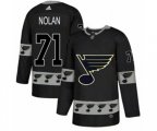 Adidas St. Louis Blues #71 Jordan Nolan Authentic Black Team Logo Fashion NHL Jersey