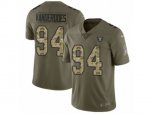 Oakland Raiders #94 Eddie Vanderdoes Limited Olive Camo 2017 Salute to Service NFL Jersey