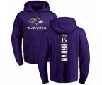 Baltimore Ravens #15 Marquise Brown Purple Backer Pullover Hoodie