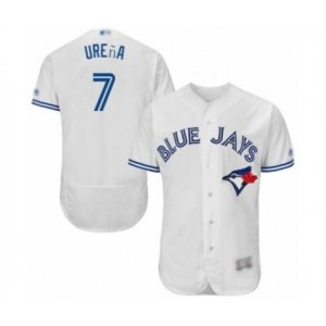 Toronto Blue Jays #7 Richard Urena White Home Flex Base Authentic Collection Baseball Player Jersey