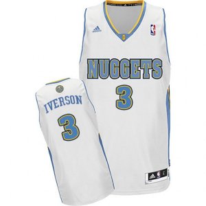 Denver Nuggets #3 Allen Iverson Swingman White Home NBA Jersey