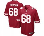 San Francisco 49ers #68 Mike Person Game Red Team Color Football Jersey
