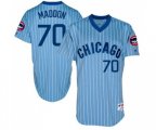 Chicago Cubs #70 Joe Maddon Authentic Blue Cooperstown Throwback Baseball Jersey