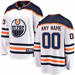 Edmonton Oilers Custom Fanatics Branded White Away Breakaway Jersey