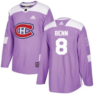 Montreal Canadiens #8 Jordie Benn Authentic Purple Fights Cancer Practice NHL Jersey