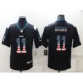 Philadelphia Eagles #11 A. J. Brown Black USA Flag Color Rush Limited Stitched Jersey
