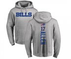 Buffalo Bills #17 Josh Allen Ash Backer Pullover Hoodie