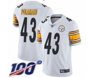 Pittsburgh Steelers #43 Troy Polamalu White Vapor Untouchable Limited Player 100th Season Football Jersey