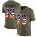 Oakland Raiders #73 Marshall Newhouse Limited Olive USA Flag 2017 Salute to Service NFL Jersey