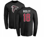 Atlanta Falcons #18 Calvin Ridley Black Name & Number Logo Long Sleeve T-Shirt
