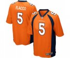 Denver Broncos #5 Joe Flacco Game Orange Team Color Football Jersey