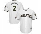 Pittsburgh Pirates #2 Erik Gonzalez Replica White Alternate Cool Base Baseball Jersey