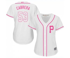 Women\'s Pittsburgh Pirates #53 Melky Cabrera Authentic White Fashion Cool Base Baseball Jersey