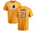 Washington Redskins #21 Earnest Byner Gold Name & Number Logo T-Shirt