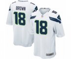 Seattle Seahawks #18 Jaron Brown Game White NFL Jersey