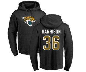 Jacksonville Jaguars #36 Ronnie Harrison Black Name & Number Logo Pullover Hoodie