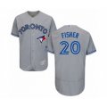 Toronto Blue Jays #20 Derek Fisher Grey Road Flex Base Authentic Collection Baseball Player Jersey