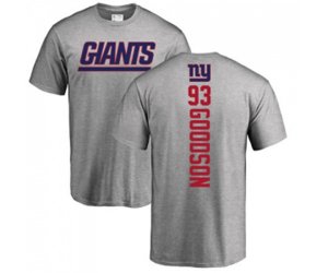 New York Giants #93 B.J. Goodson Ash Backer T-Shirt