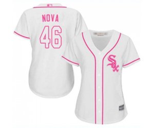 Women\'s Chicago White Sox #46 Ivan Nova Replica White Fashion Cool Base Baseball Jersey