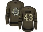 Adidas Boston Bruins #43 Danton Heinen Green Salute to Service Stitched NHL Jersey