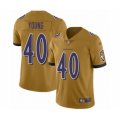 Baltimore Ravens #40 Kenny Young Limited Gold Inverted Legend Football Jersey
