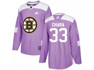 Adidas Boston Bruins #33 Zdeno Chara Purple Authentic Fights Cancer Stitched NHL Jersey