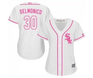 Women\'s Chicago White Sox #30 Nicky Delmonico Replica White Fashion Cool Base Baseball Jersey