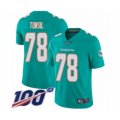 Miami Dolphins #78 Laremy Tunsil Aqua Green Team Color Vapor Untouchable Limited Player 100th Season Football Jersey