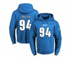 Detroit Lions #94 Ziggy Ansah Blue Name & Number Pullover NFL Hoodie