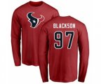 Houston Texans #97 Angelo Blackson Red Name & Number Logo Long Sleeve T-Shirt