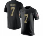 Carolina Panthers #7 Kyle Allen Black Camo Salute to Service T-Shirt