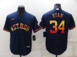Houston Astros #34 Nolan Ryan Navy Blue Rainbow Stitched MLB Cool Base Nike Jersey
